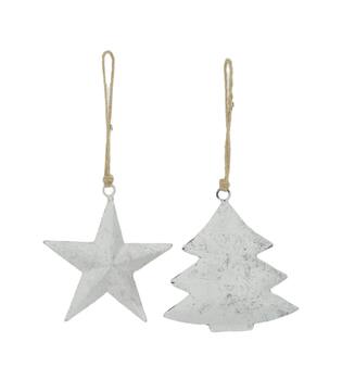 Hanger star  tree metal 14x5x14cm  - Silver