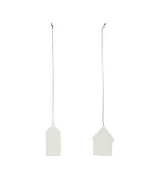 Hanger house porcelain 3.6x2.4x4.8cm  - White