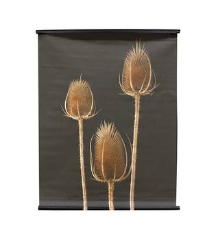 Wall art dried flowers mat linen with hanger 117x3x147cm
