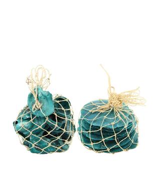 Shell in net oyster / capiz 9x9x7.5cm 250gr A/2