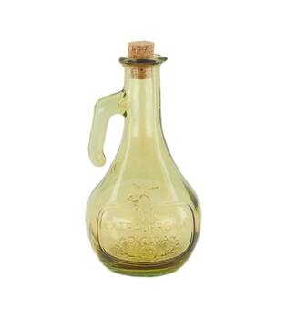 Bottle with cork recycled glass 11x11x20cm