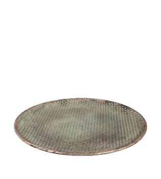 Tray round metal 38x38x2cm - Gold