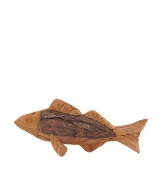 Fish teak wood 81x11x31cm - Natural