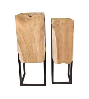 Side table teak wood 29x28x77cm S2 - Natural