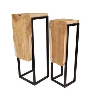 Side table teak wood 29x28x77cm S2 - Natural