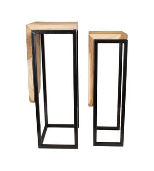 Side table teak wood 29x28x77cm S2 - Natural