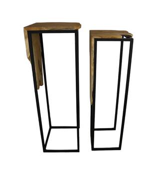Side table teak wood 39x38x117.5cm S2 - Natural
