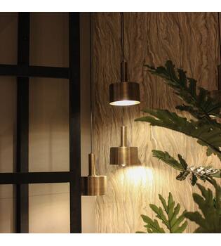 Ceiling light metal 39x39x150cm - Gold