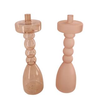 Dinnercandle holder glass 11x11x39cm C/2
