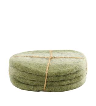 Coaster wool 10x10x2cm 4pc