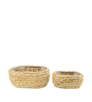 Basket corn with plastic 29.5x20.5x12cm S/2