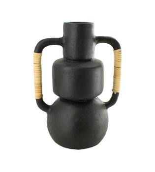 Vase paper mache 24x16x35cm - Black