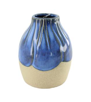 Vase ceramic 9.6x9.6x11.6cm - Blue