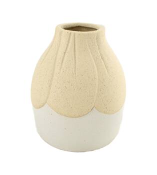 Vase ceramic 12.3x12.3x14.9cm - Brown