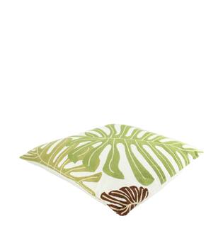 Cushion monstera leaf polyester 45x45x8cm - White