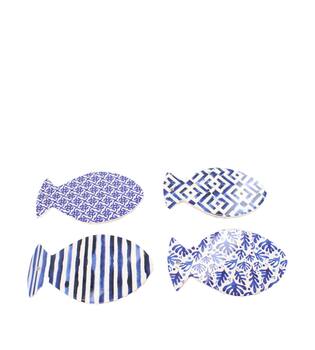 Coaster fish ceramic 25x15x0.7cm  - Blue