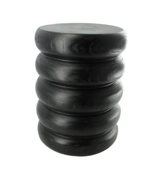 Side table round paulownia wood 28x28x38cm - Black