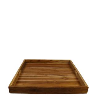 Tray teak wood 58x58x6cm - Natural