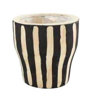 Planter paulownia wood with plastic 15x15x15cm