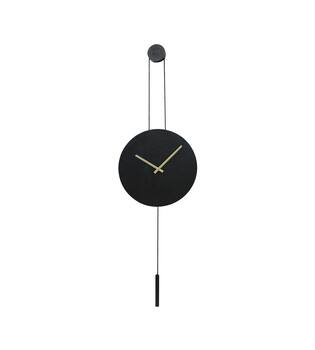 Clock round aluminium 38x4x38cm - Black