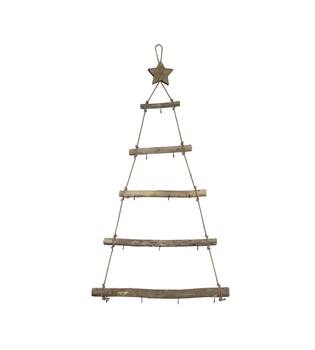 Hanger tree with hooks historic wood 58x4x118cm - Natural