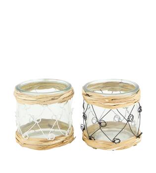 Tealight holder glass 11x11x10cm C/2