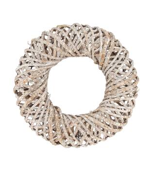 Wreath rattan 28x7.5x28cm - White