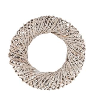 Wreath rattan 38x8.5x38cm - White