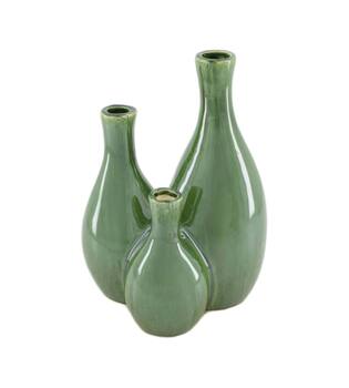 Vase ceramic 18x13.5x25.5cm - Green