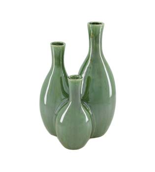 Vase ceramic 22x16.5x32.5cm - Green