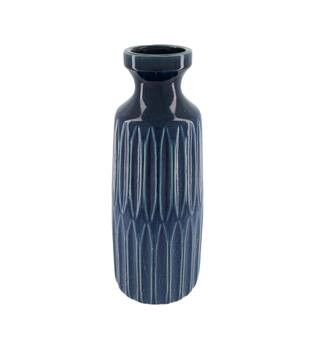 Vase ceramic 17.5x17.5x46cm - Blue