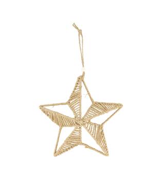 Hanger star jute 28x7x28cm - Natural