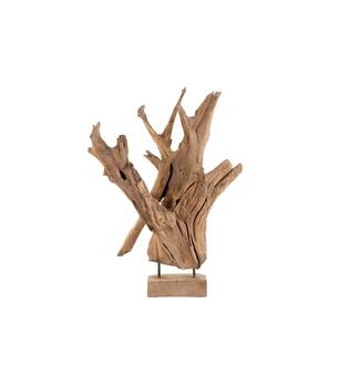 Root teak wood on stand 35x20x65cm - Natural