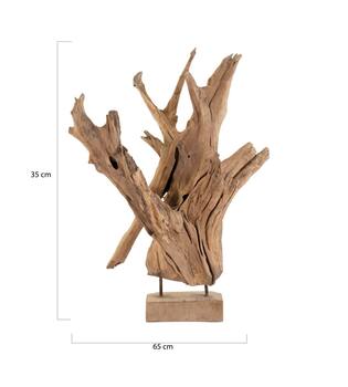 Root teak wood on stand 35x20x65cm - Natural