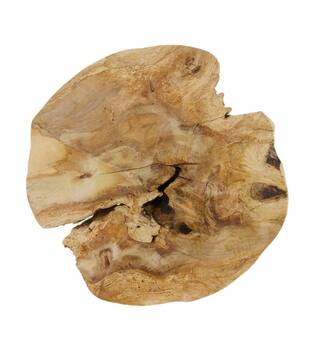 Champignon - Bois de teck - Naturel - 28x30cm