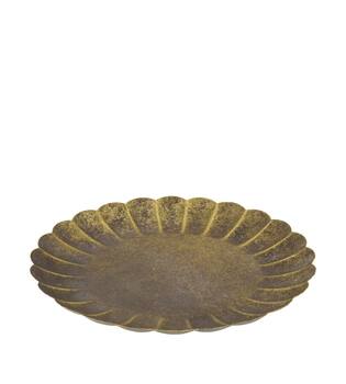 Tray round metal 27.7x27.7x2cm - Gold