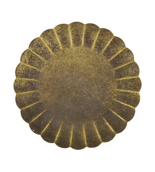Tray round metal 27.7x27.7x2cm - Gold