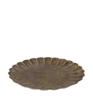 Tray round metal 38x38x3cm - Gold
