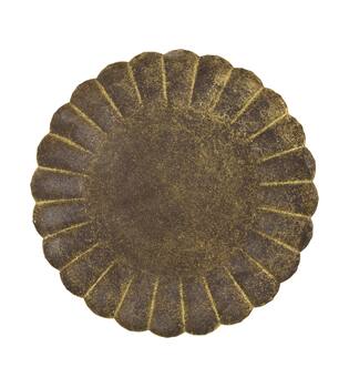 Tray round metal 38x38x3cm - Gold
