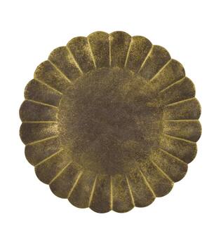 Tray round metal 58x58x3cm - Gold
