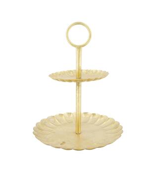 Etagiere metal 2 layers 28x28x36cm - Gold