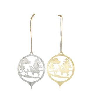 Hanger tree and deer metal 16.5x0.08x22cm - Gold