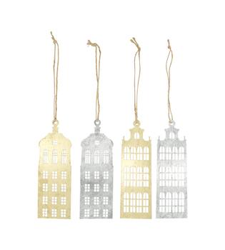 Hanger house metal 9x0.08x27cm  - Gold