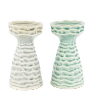 Pillar candle holder ceramic 9x9x16cm C/2