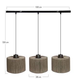 Ceiling light jute 100x28x130cm