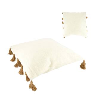 Cushion with tassels cotton 45x45x9cm