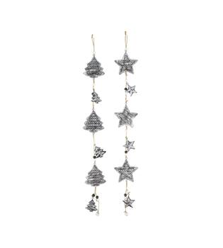 Garland star / tree metal 8.5x1.8x62cm A/2