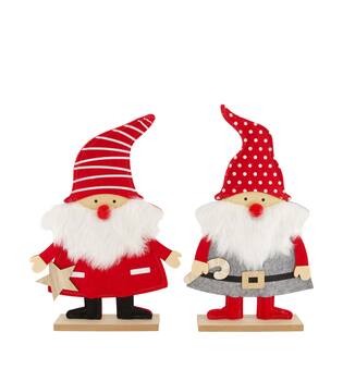 Figurine santa felt 26x5x44cm  - Multi