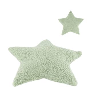 Cushion star teddy polyester 45x45x8cm - Green
