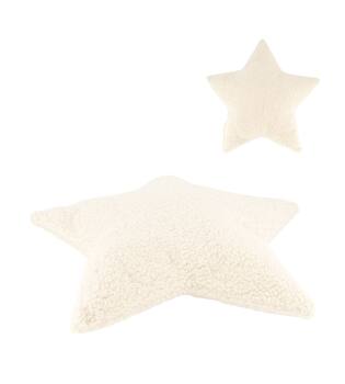 Cushion star teddy polyester 58x58x8cm - White